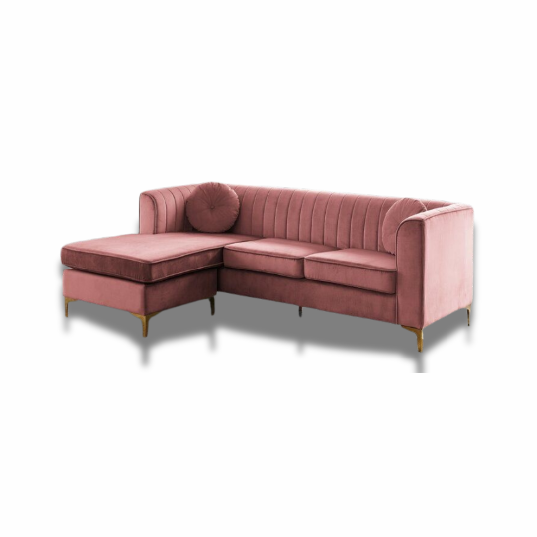 Blush Pink Velvet Sofa